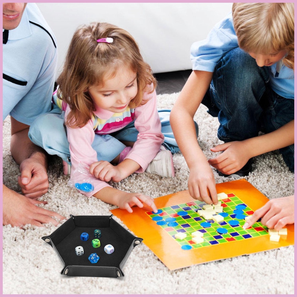 Khay Da PU Hình Lục Giác Có Thể Cuộn Lại Dùng Đựng Đồ Chơi Tiện Dụng