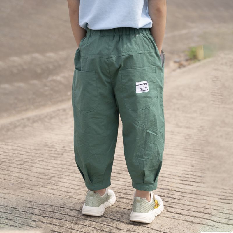 Quần Dài Ngang Mắt Cá Chân Chất Cotton Mỏng Phong Cách Hàn Quốc Nhật Bản Thời Trang Mùa Hè Hàng Mới Dành Cho Bé Trai