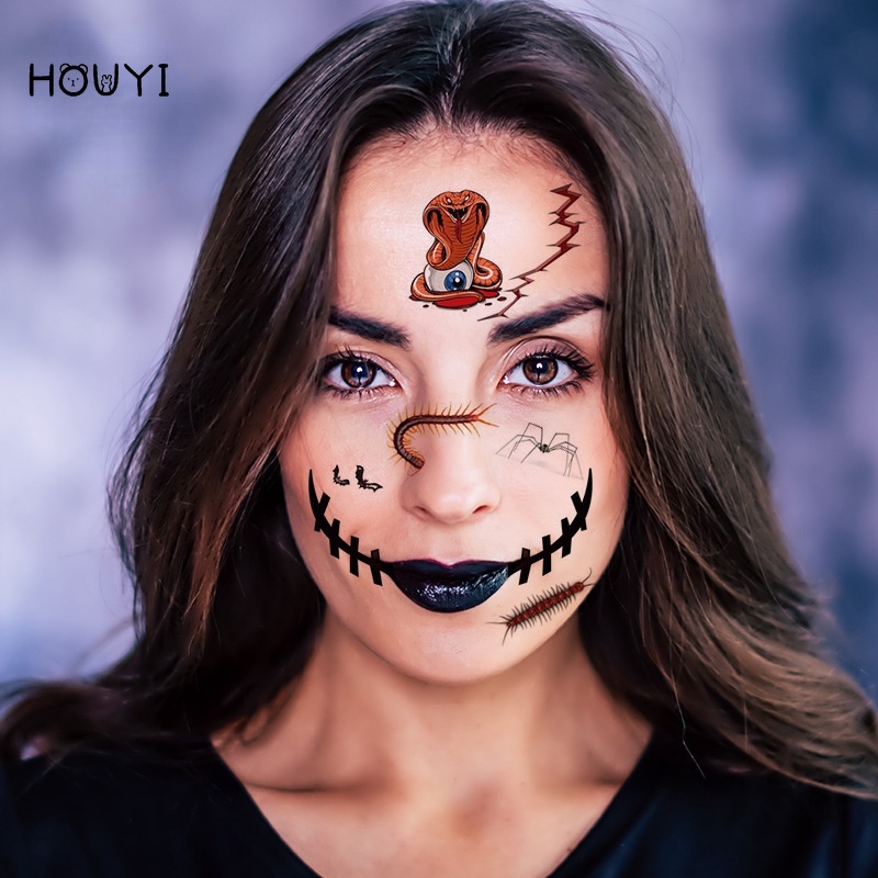 Hình Xăm Dán Tạm Thời Chống Nước Hình Mạng Nhện Kinh Dị