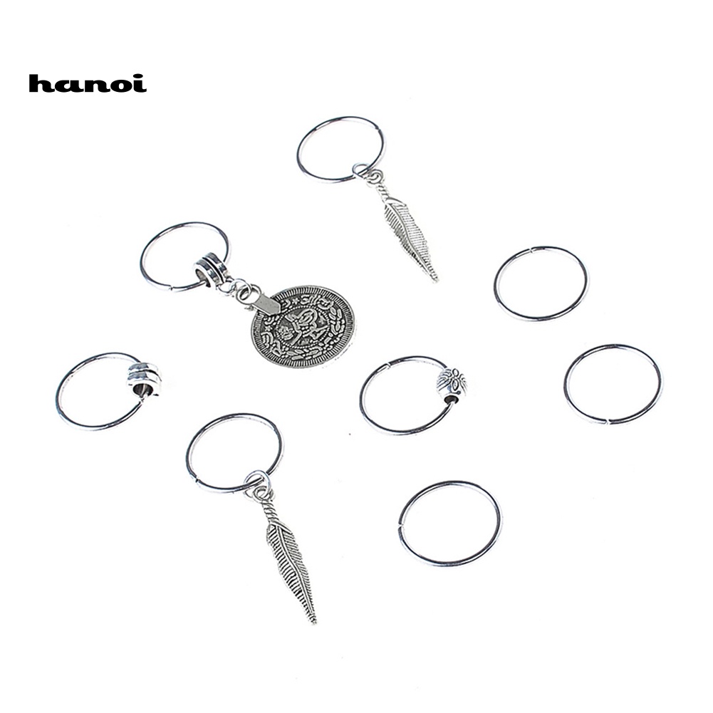 1 Gói Kẹp Tóc Đuôi Heo Châu Phi Đính Hạt / Đồng Xu DIY Dành Cho Nữ