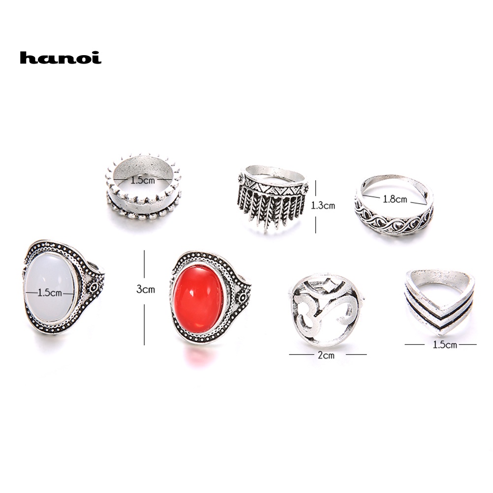 Set 7 Nhẫn Tay Phong Cách Boho Thời Trang Cá Tính Cho Nữ