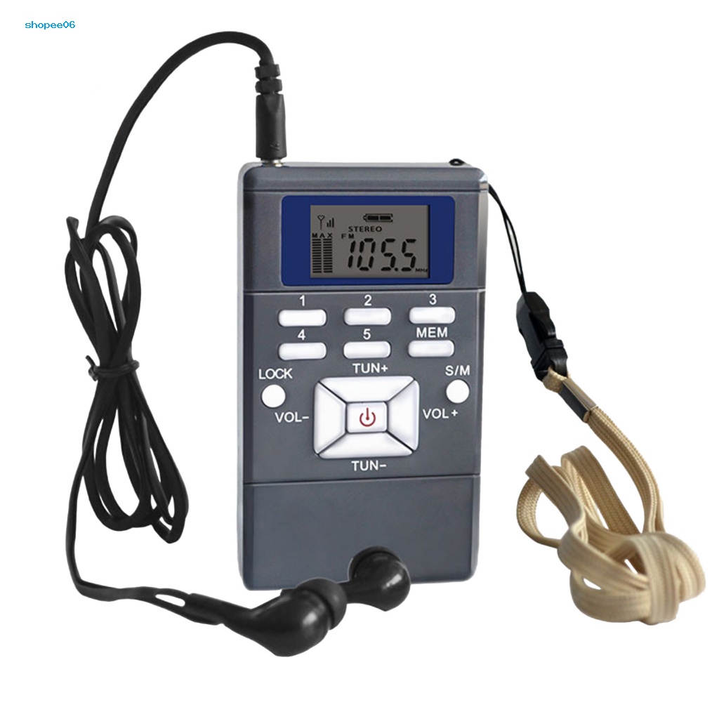 Radio FM Mini PEMG HRD-102 Màn Hình LCD Đa Năng Kèm Tai Nghe Tiện Dụng