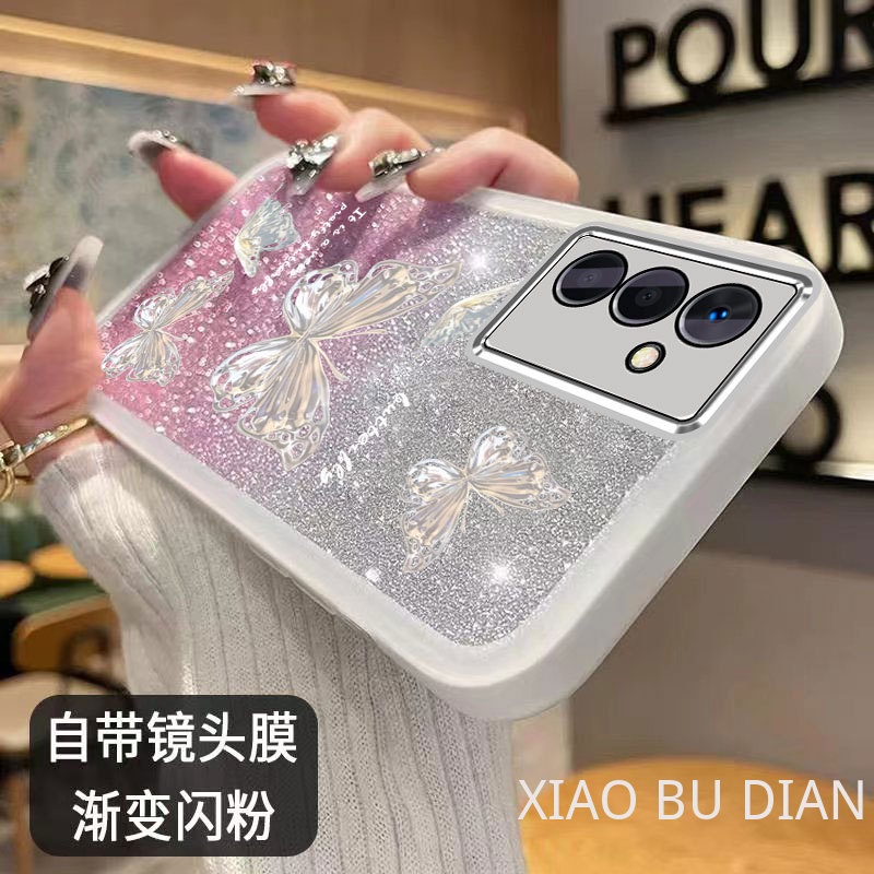 Ốp lưng Samsung A13 5G A04S Ốp Điện Thoại Lens Protection Film Soft Transparent Butterfly Pattern Gradient Color Trường hợp điện thoại Samsung A13 5G A04S Shock Protection Case