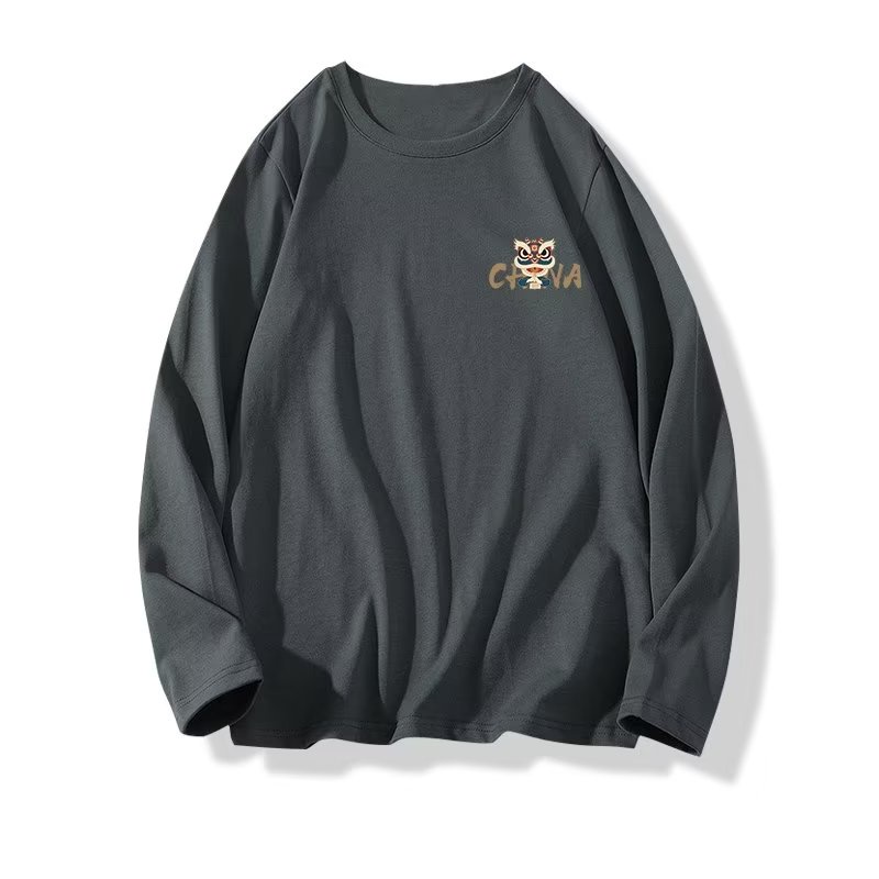 Áo phông nam big size có size lớn M-8xl Áo Thun Tay Dài Oversize Chất Liệu Cotton In Hình Hổ / Sư Tử Trung Hoa Mùa Hè Cho Cặp Đôi