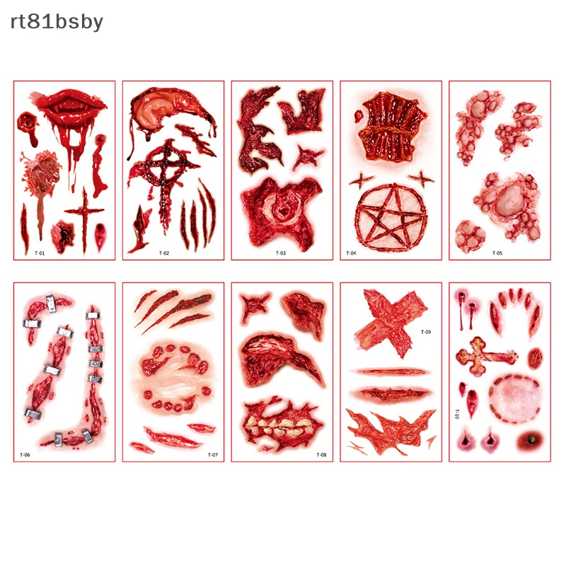 Set 10 Hình Xăm Dán Họa Tiết Halloween Vui Nhộn Cho Bé