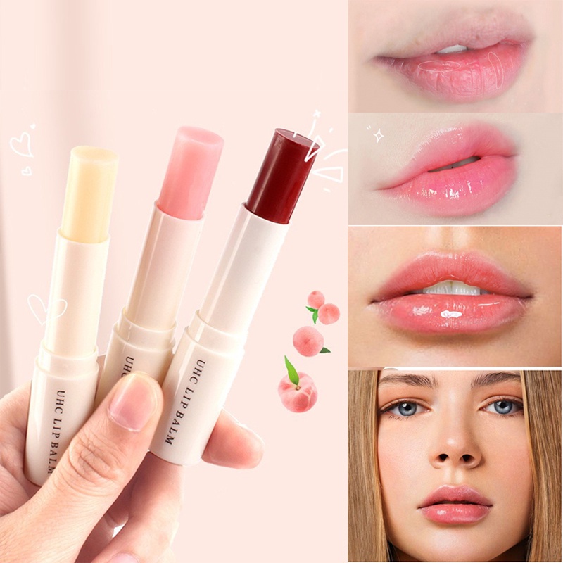 Son dưỡng Vaseline Son dưỡng môi đào tự nhiên Son dưỡng ẩm lâu trôi Son môi thay đổi nhiệt độ Son môi dưỡng ẩm chống khô môi 3 màu JULYSTAR
