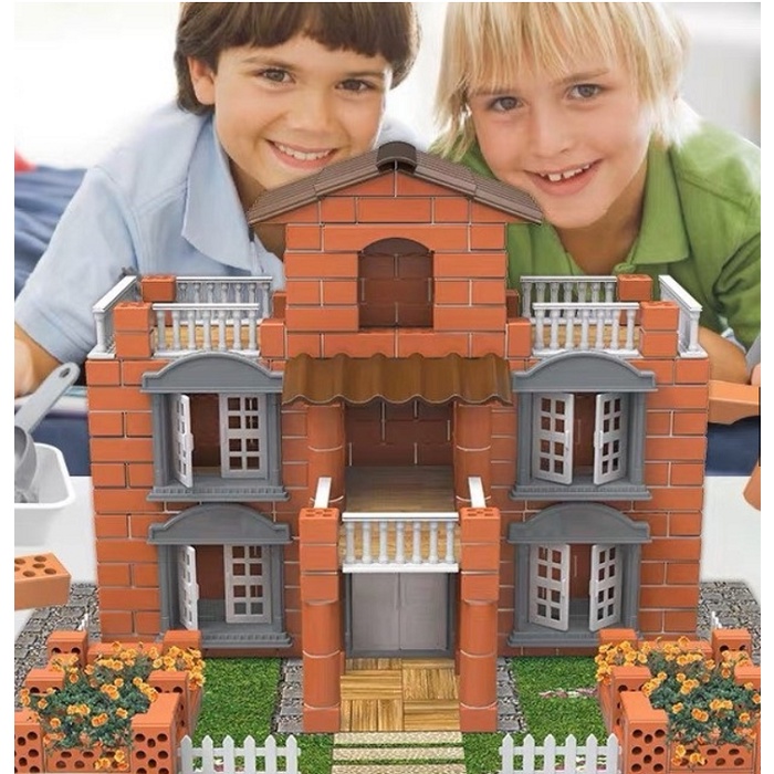 Đồ chơi lắp ráp xây nhà gạch mini nhiều mô hình cho bé nhập vai kĩ sư xây dựng AN TOÀN