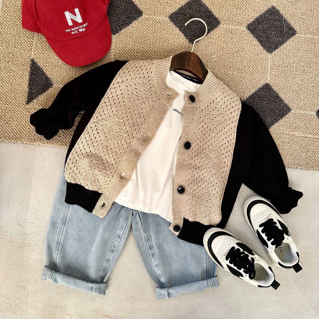 Áo Len Cổ Tròn Màu Trơn Phong Cách Hàn Quốc Mới Cho Bé Trai