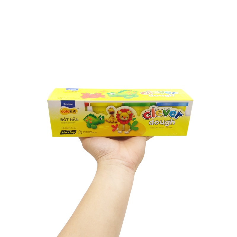 Hộp 4 Màu Bột Nặn Clever Dough 56g  - Colokit MD-C009