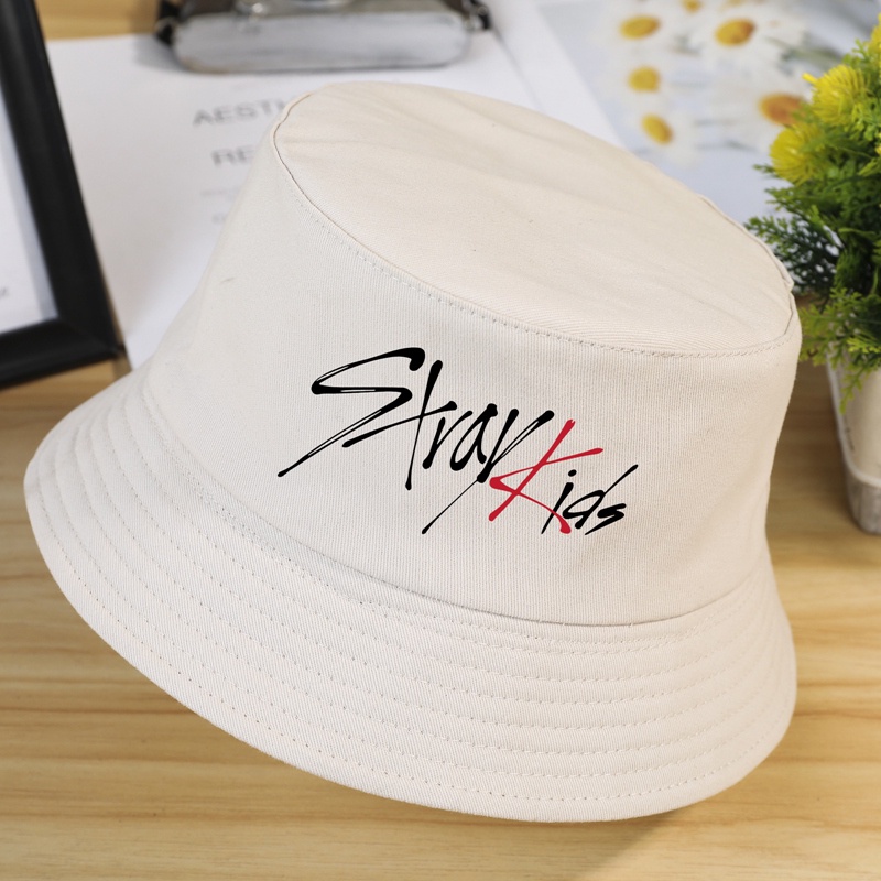 Nón Tai Bèo Cotton Chống Nắng In Chữ Kpop Stray Kids