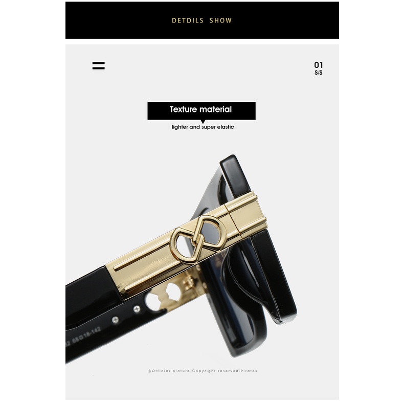 Kính Mát Thời Trang Khung Kim Loại Lớn Hình Chữ Nhật Mẫu Mới Năm 2023 Phong Cách Âu Mỹ