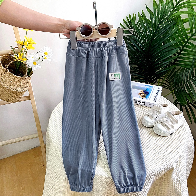 Quần Dài Chống Muỗi Dáng Rộng 80-150cm Bằng Lụa Mát Thoáng Khí Thời Trang Mùa Hè Cho Bé Trai Và Gái