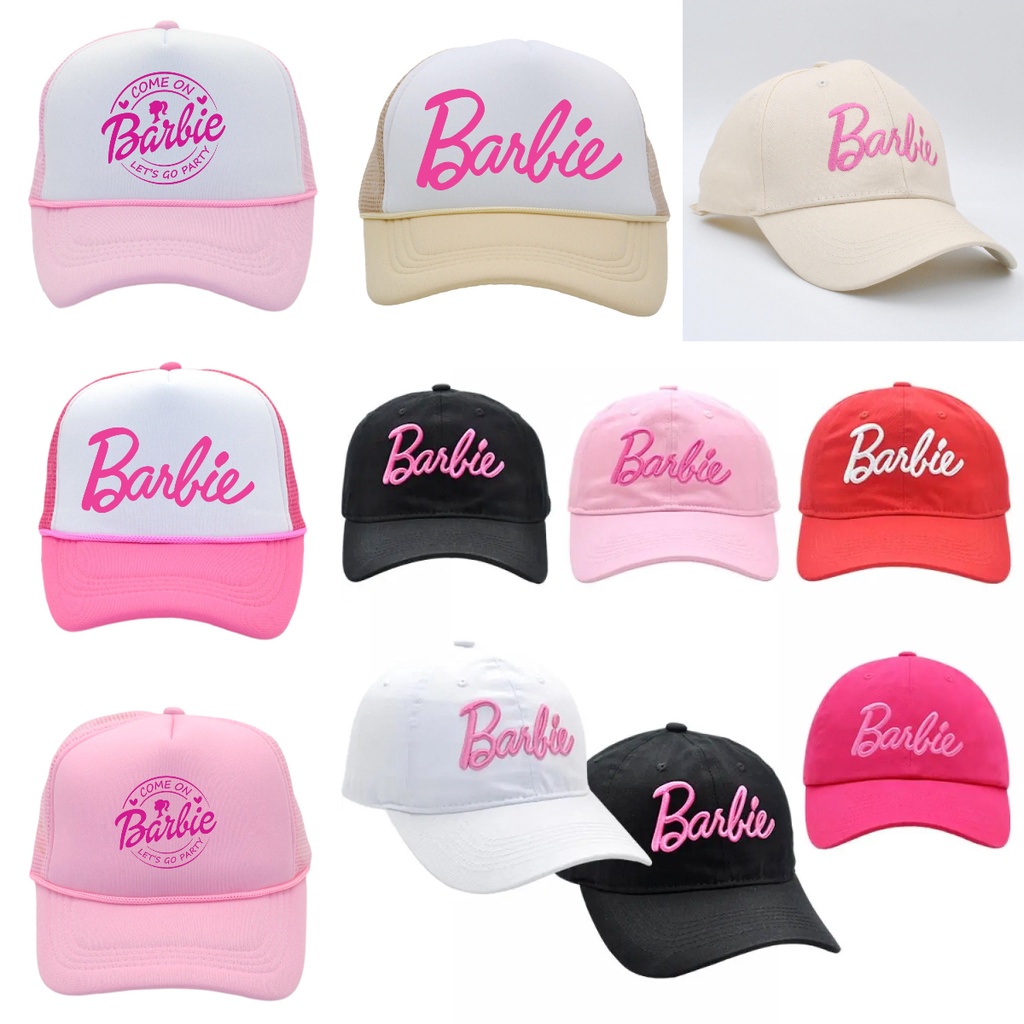Mũ Lưỡi Trai Phối Lưới Thoáng Khí Thêu Chữ Barbie Thời Trang Đi Biển Cho Người Lớn Và Trẻ Em