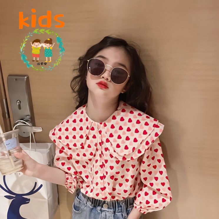 Áo Sơ Mi Tay Dài Phong Cách Phương Tây Thời Trang Xuân Thu Dành Cho Bé Gái 3-5 - 8-10 - 12-13 Tuổi
