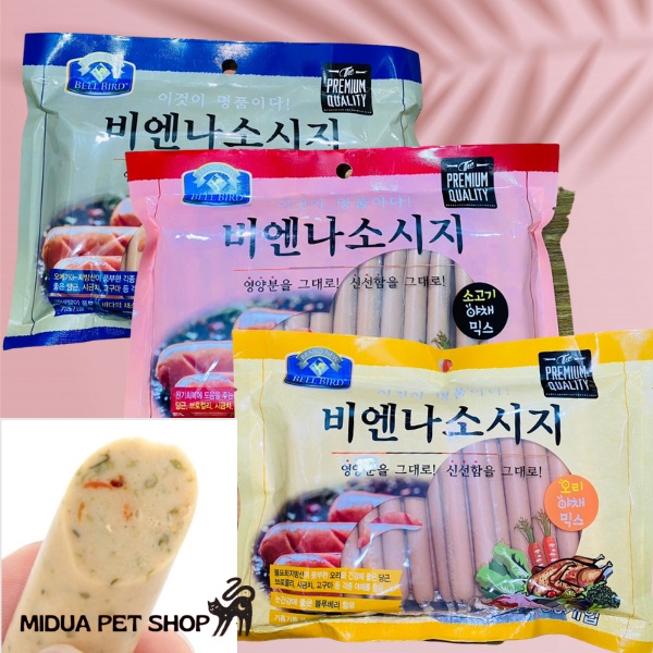 Xúc xích cho chó mèo bổ sung rau củ NK Hàn Quốc 500g (30 Cây)
