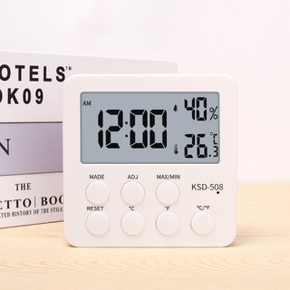 New Digital Display Alarm Clock Home Desktop Electronic Thermometer Hygrometer