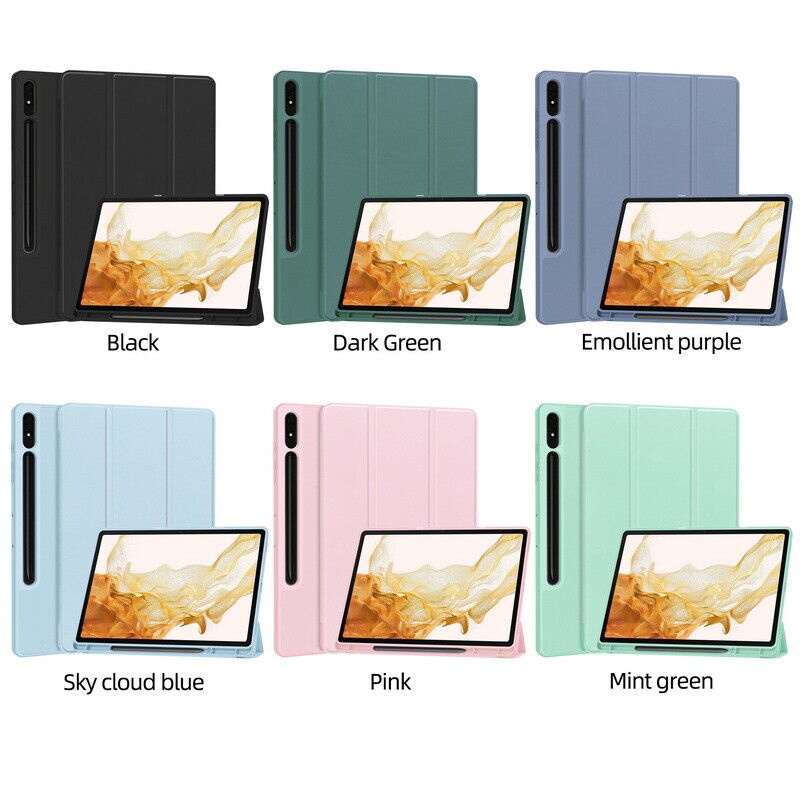 Bao Da Máy Tính Bảng PU Thông Minh Cho Samsung Galaxy Tab S9 Plus SM-X810B / X816B / X818U Tab A8 S9 + 5G S7 FE S7 + S8plus S6 Lite 10.4 Giá Đỡ