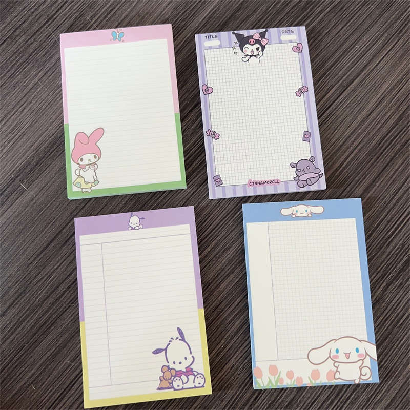 Bộ 50 Giấy Ghi Chú Họa Tiết Sanrio Kuromi Dễ Thương