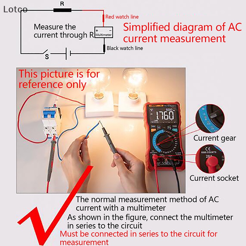 Lotco aneng m118a kỹ thuật số vạn năng xách tay AC/DC Tester Mini resitance Meter RMS
Vn