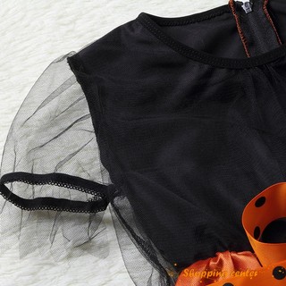 Trang phục halloween phù thủy + mũ + chổi cho bé gái