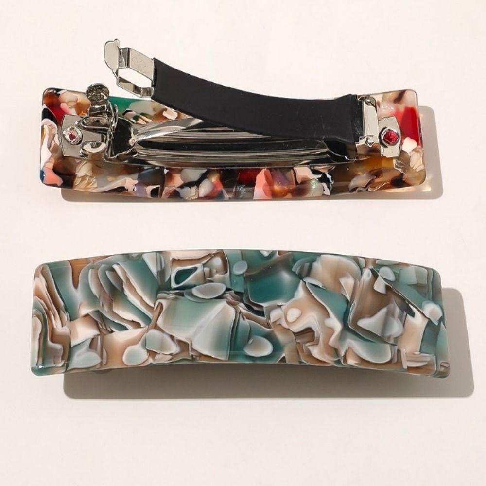 Maxg Kẹp Tóc Hình Vuông Dạng Cát Chảy Màu Đá Cẩm Thạch Mori Thanh Lịch Cho Nữ