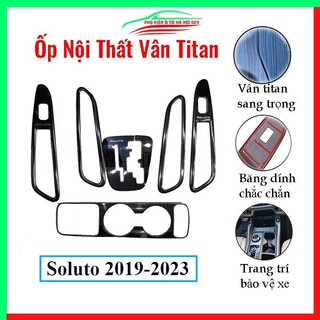 Ốp nội thất cho xe ô tô  Kia Soluto 2019-2023 vân Titan bảo vệ chống trầy xước và làm đẹp xe