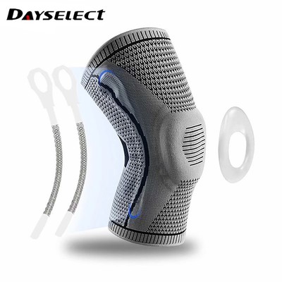 Băng đệm đầu gối bằng silicone lò xo trợ lực chuyên dụng bảo vệ bánh chè tập gym/ bóng đá/ rổ/ chạy bộ