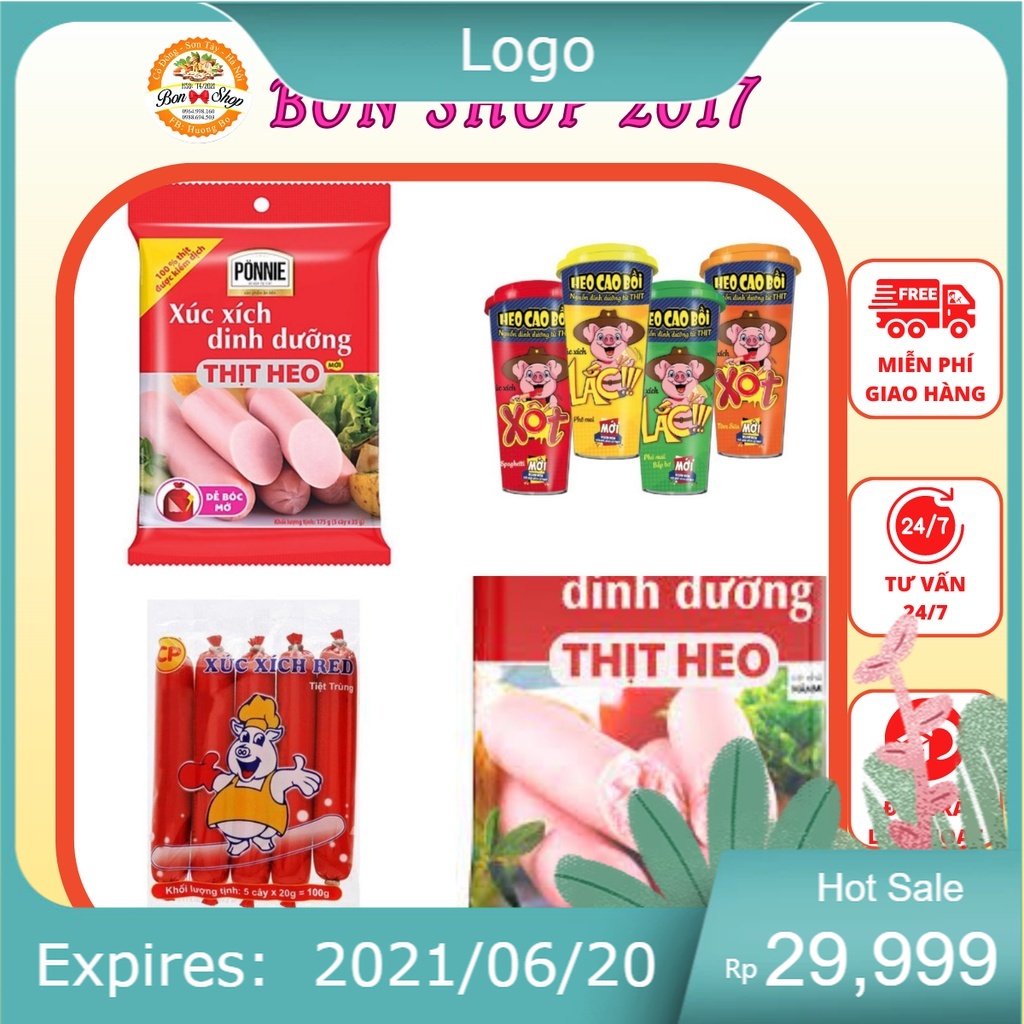 4 GÓI XÚC XÍCH ĂN LIỀN CP - PONNIE MỖI GÓI 105G /100G