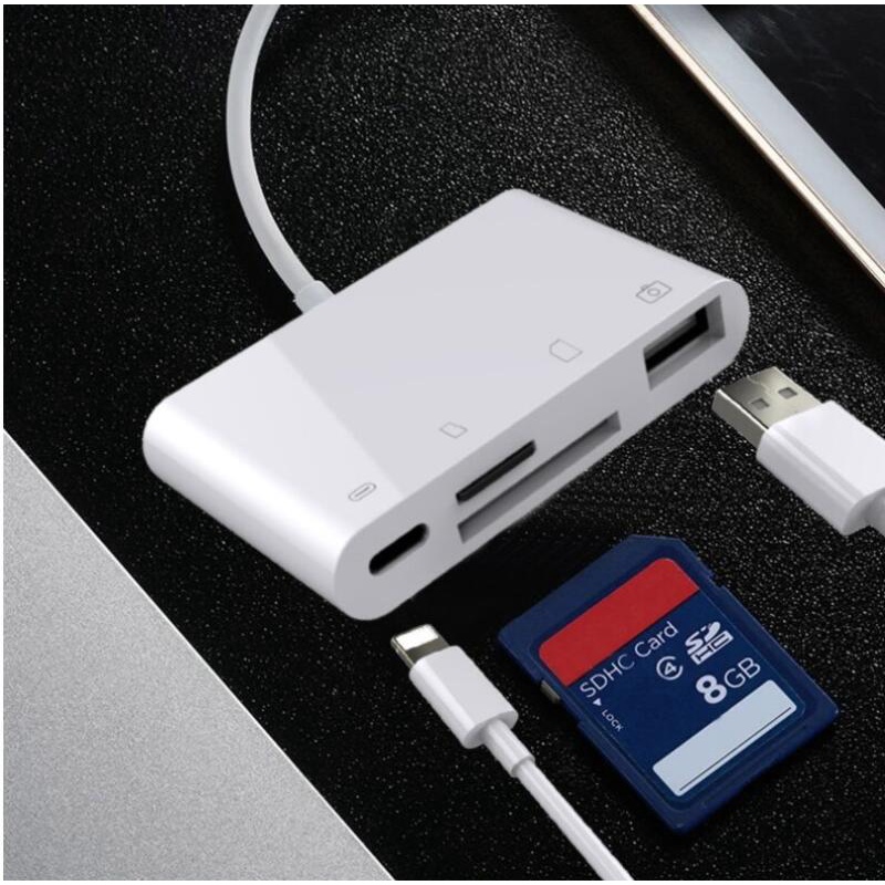 Đầu Đọc Thẻ Nhớ OTG 4 Trong 1 Cho iPhone 14 13 12 X