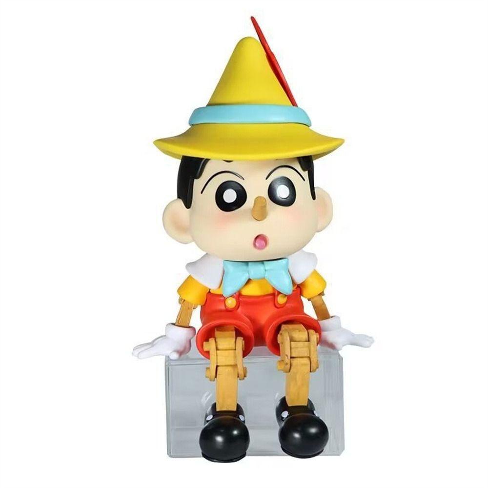 Mmluck crayon shin-chan figure, anime figure cartoon shinnosuke nohara figure, bức tượng nhỏ dễ thương 8cm mô hình đồ chơi pi-nocchio series puppet crayon shin-chan fans sưu tầm