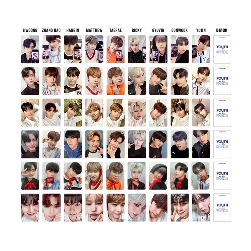 6 cái / bộ zb1 youth in the shade debut album photocards zerobaseone lomo cards zhang hao jiwoong hanbin matthew taerae rickey gyuvin gunwook yujin kpop postcards vận chuyển nhanh ym
