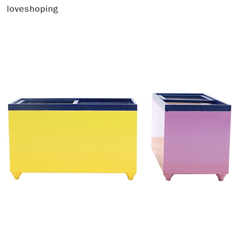1:12 dollhouse mini empty freezer tủ lạnh ngang nội thất trang trí đồ chơi boutique