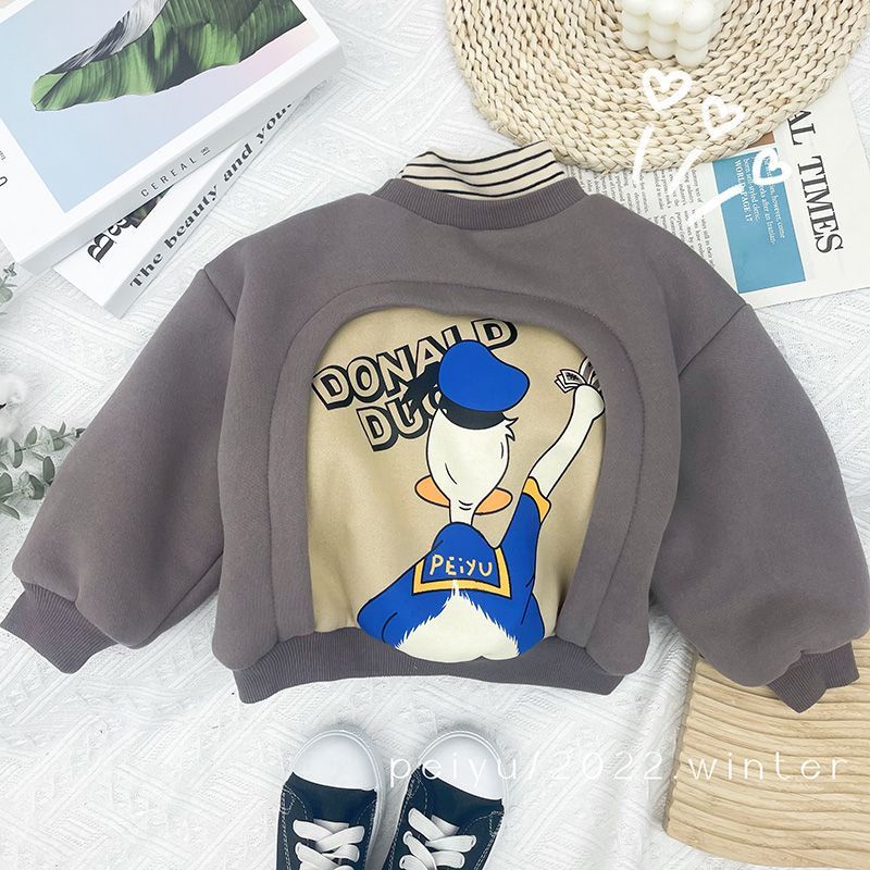 Boy's hoody fleece-lót dày quần áo mùa đông trẻ em mới cao cổ trẻ em mùa đông trẻ em hàn quốc-phong cách mùa đông