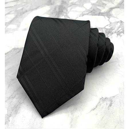 Cà Vạt Sọc Ca Rô Đen 8cm Thời Trang Công Sở Lịch Lãm Cao Cấp Cho Nam