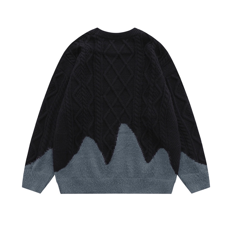 Áo len thời trang họa tiết hình núi và kẻ sọc dệt kim, siêu đẹp và linh hoạt cho cả nam và nữe556