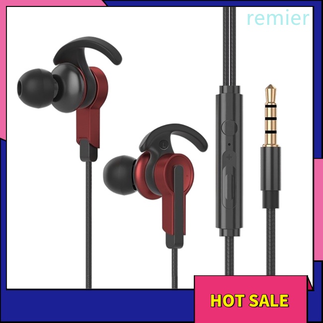 Re s39 tai nghe có dây 3.5mm in-ear âm thanh nổi bass tai nghe tai nghe chơi game thông minh máy tính di động phổ thông