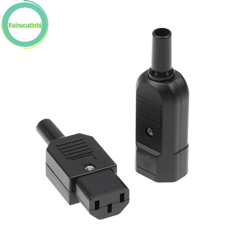 Pairhj 1pc 16a 250v đầu nối phích cắm cáp thẳng c13 c14 3 pin nữ đầu cắm nam vn