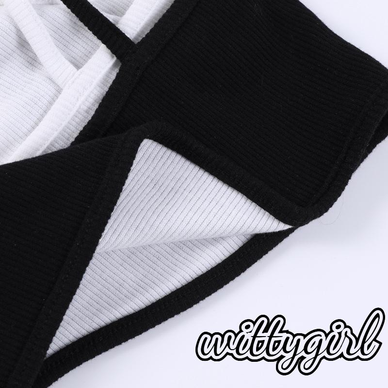 Witty-women Áo hai dây không tay áo hở lưng vá mỏng vừa vặn tập luyện vest cho party club