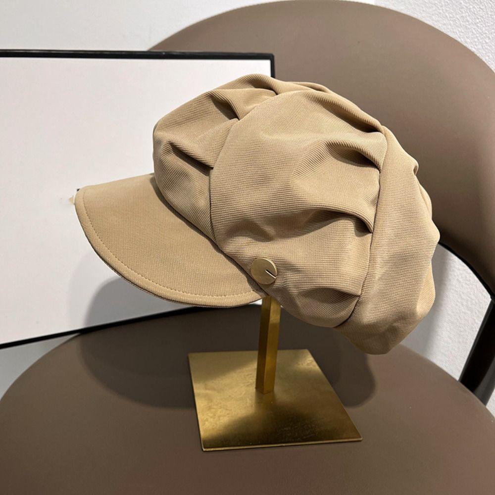 Oceanmap mũ beret xếp ly, mũ newsboy harajuku, mũ nghệ sĩ có đỉnh cao cổ điển y2k driving