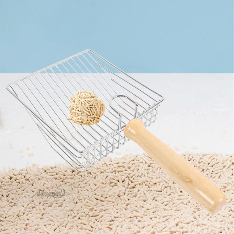 Cat litter spoon với hook pet sifting tay cầm bằng gỗ xẻng litter đồ dùng cho vật nuôi để sàng lọc nhanh cho chó hamster