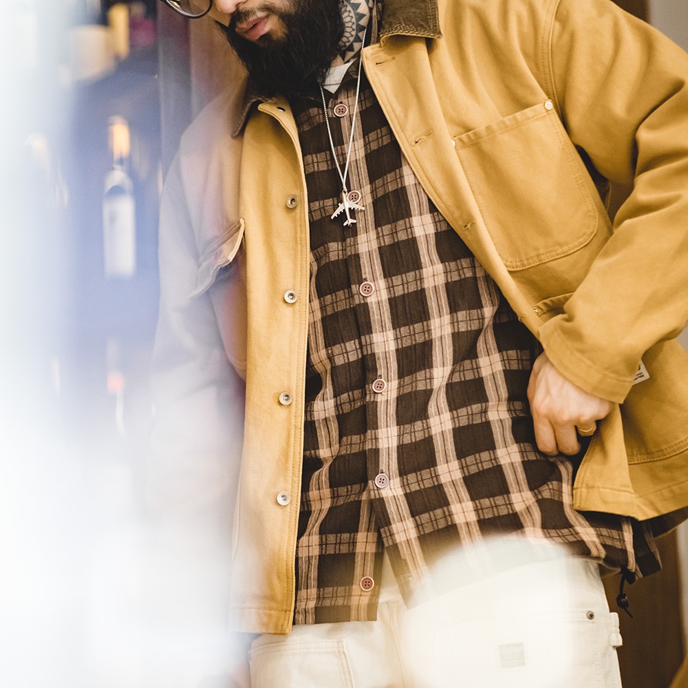 Áo Sơ Mi Tay Dài Dáng Rộng Sọc Ca Rô Màu Cà Phê Phối Dây Rút Thời Trang Retro Nhật Bản Cá Tính Cho