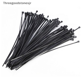 Tgs 100 cái 10 cm nylon nhựa zip trim wrap cable loop ties wire self-locking black jr