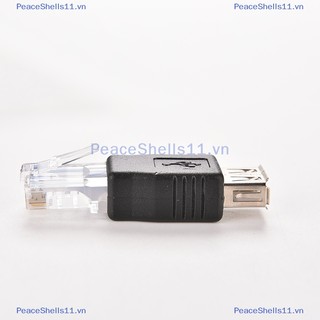 Peaceshells rj45 male to usb af a female adapter socket socket lan network ethernet router plug.