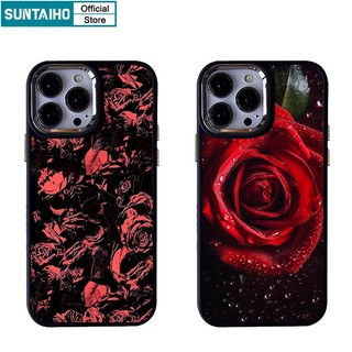 Suntaiho Ốp Lưng Iphone Advanced Lovely ốp iphone đen rose vỏ điện thoại silicon mềm cao cấp cho iphone 14 pro max 13 12 ốp lưng iphon 11 pro max ip 7 8 plus xr xs max ốp lưng chống sốc vỏ tpu