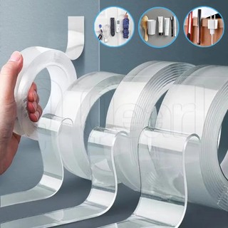 1/3 / 5m cuộn hai mặt băng trong suốt không có tracs / băng dính chống thấm nước có thể tái sử dụng / không có dấu vết băng keo dính mạnh / dải treo nhà bếp băng dán thảm