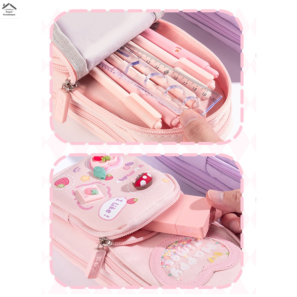 Trường túi hình dạng hộp bút chì danh mục vị trí drop-proof pen box