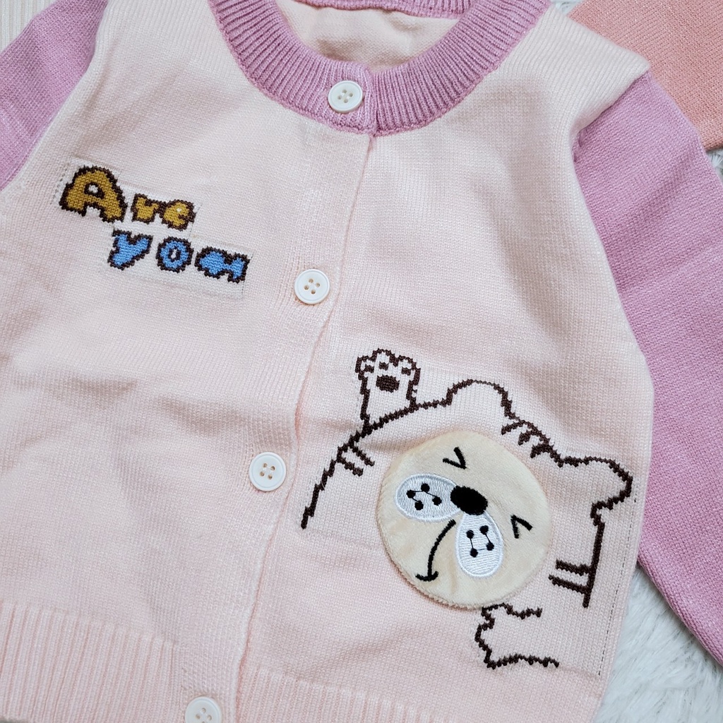 Áo len dài tay sơ sinh thu đông cúc cài thẳng len mịn mềm đẹp hàng quảng châu cho bé trai bé gái 4-10kg