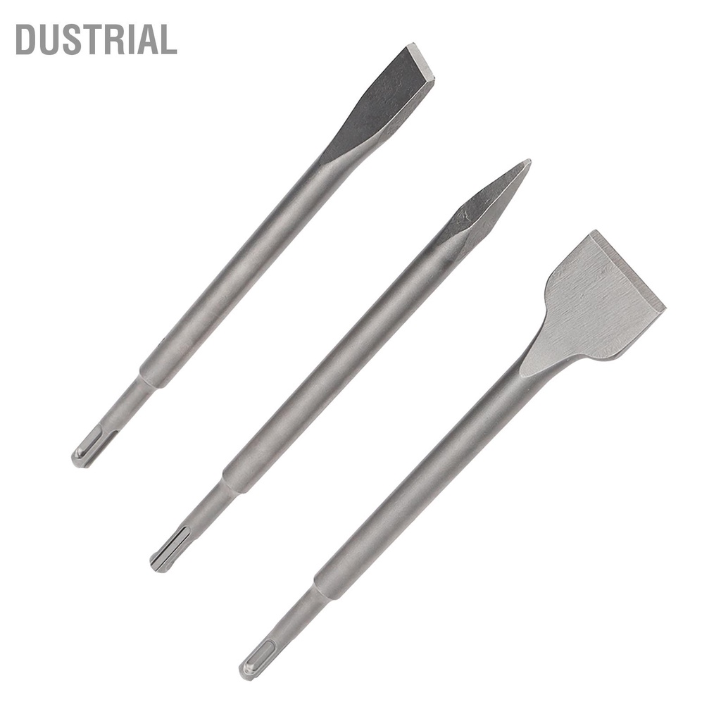 Bộ 3 đục đầu mũi tròn phẳng mở rộng thép hợp kim cho bê tông đá gạch ngói Dustrial I.