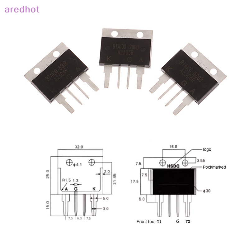 Aredhot 1pc bta100 mới 800b 1200b 1600b 100a 800v 1200v 1600v bta100-800b bta100-1200b bta100-1600b scr công suất cao mới