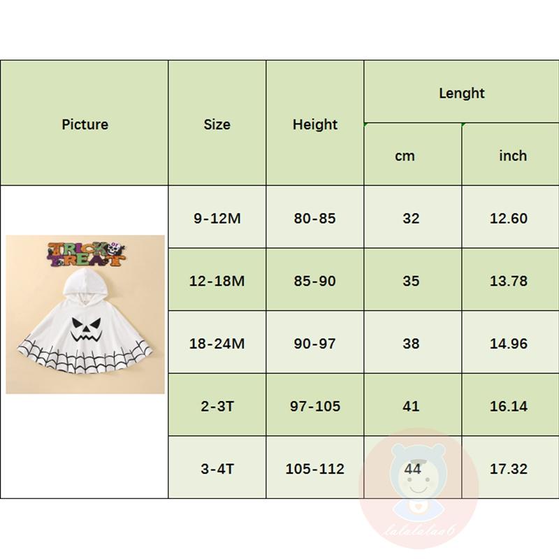 Laa6-baby halloween áo choàng trùm đầu rời cho bữa tiệc